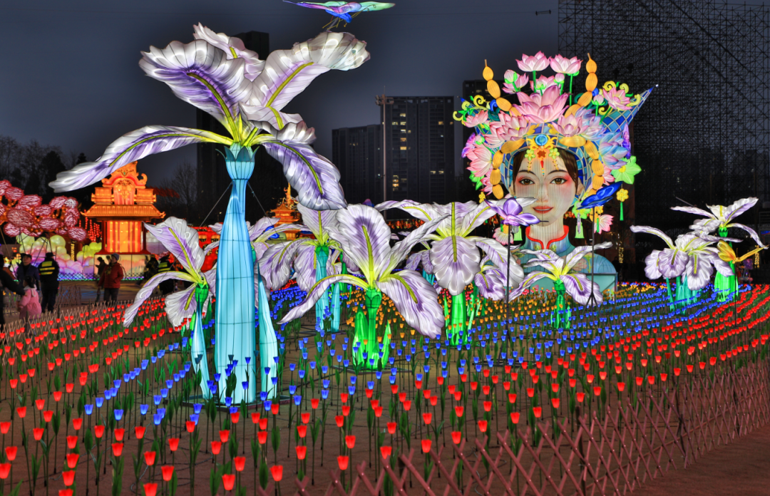 贵阳观山湖灯会庙市情人节上演浪漫烟花秀-8